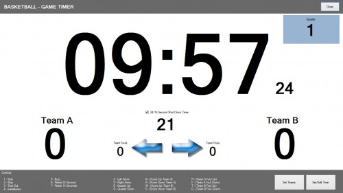 gametimerscreenshot - Basketball Timer and Score Board - Free Source Code