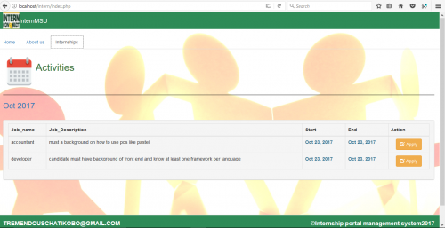internships - Internship Portal Management System  - Free Source Code