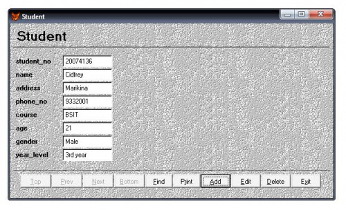 Student Information in Visual FoxPro  Free source code 