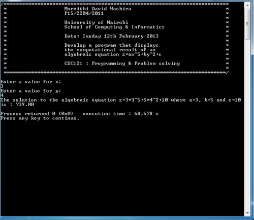 algebraic equation in c 0 - Algebraic Equation - C Program - Free Source Code