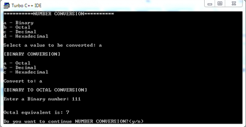 screenshot 0 - Number Conversion Program - Free Source Code