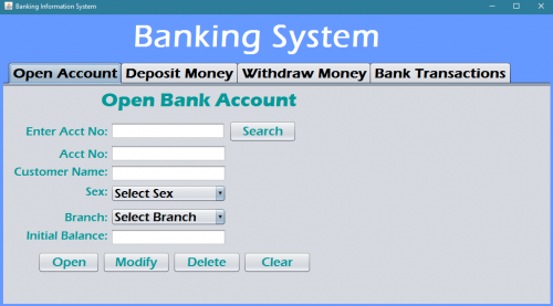 1 0 - Simple Banking System CRUD Operations - Free Source Code