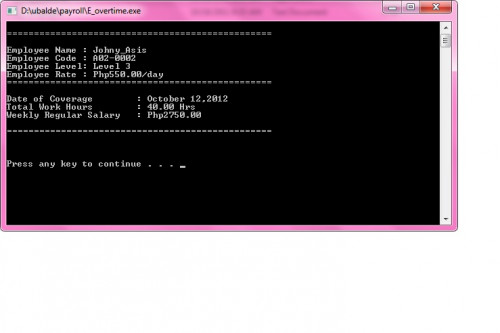 screenshot - Payroll System written in C++ - Free Source Code