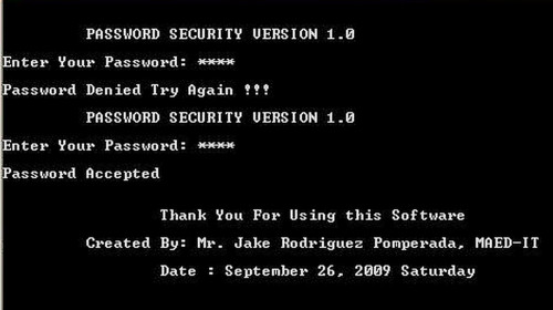password - Password Security Version 1.0 - Free Source Code