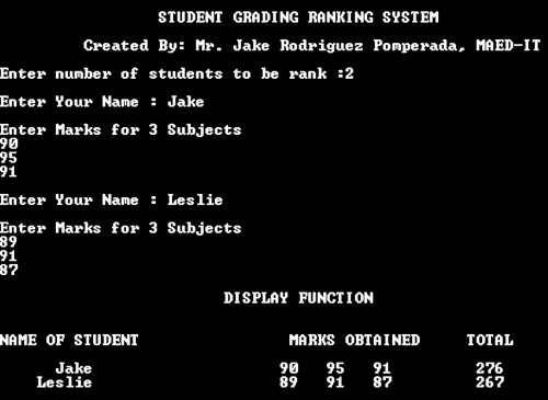 rank - Student Grading Ranking System 1.0 - Free Source Code