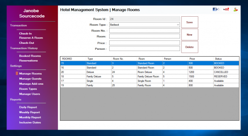 2019 09 09 2 - Hotel Management System in VB.Net Integrated with Bunifu Framework - Free Source Code