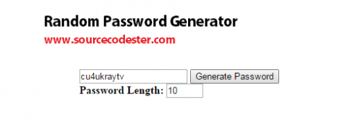 passgen - Random Password Generator using Javascript - Free Source Code