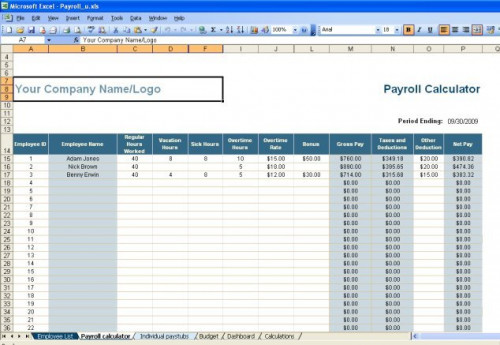 excel payroll template free source code tutorials
