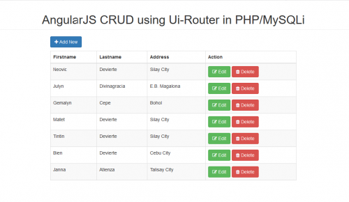 angular crud uirouter - AngularJS CRUD using Ui-Router in PHP/MySQLi - Free Source Code