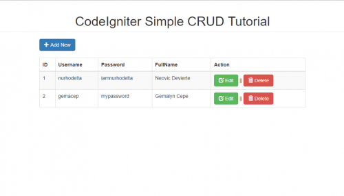 codeigniter crud - CodeIgniter Simple CRUD Tutorial - Free Source Code