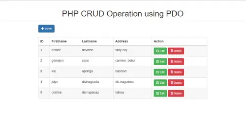 crud pdo - PHP CRUD Operation using PDO with Bootstrap/Modal - Free Source Code