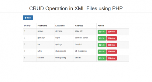 crud xml - CRUD Operation in XML File using PHP with Modal - Free Source Code