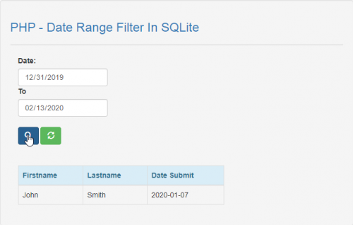 2020 02 01 21 31 40 localhost php   date range filter in sqlite index.php  - PHP - Date Range Filter In SQLite - Free Source Code