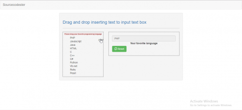 dr - Drag and Drop Inserting Text to Input Textbox with jQuery - Free Source Code