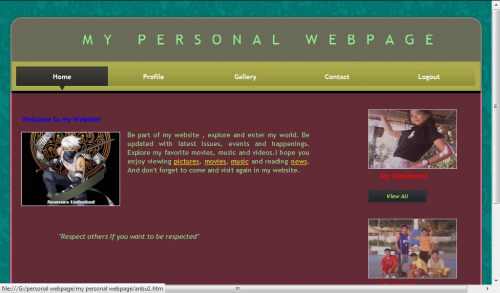 personalwebpage 0 - My Personal Webpage - Free Source Code