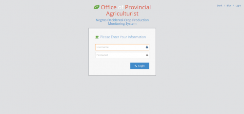 screenshot - Office of Provincial Agriculture Monitoring System - Free Source Code