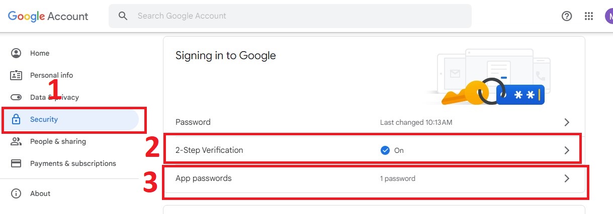 Google Account Site